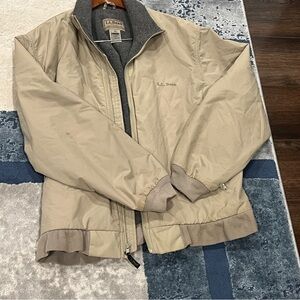 Vintage L.L. Bean Men's Tan Jacket Outdoor Workwear Fleece Lining Size XL